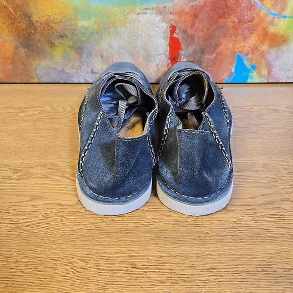 Born Wayz Mens Shoes Suede Leather Navy Grey?  Oxford Casual Brown Stitch 12 main image 4